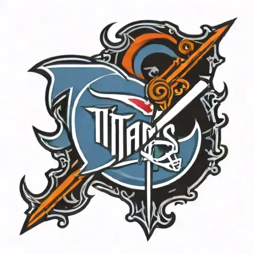 Tennessee Titans logo mixed with New York Mets logo  tattoo design idea