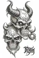 demon skull tattoo design idea