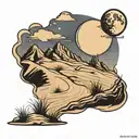 sand dune and moon   tattoo design idea