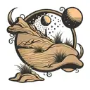 sand dune and moon   tattoo design idea