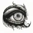crying blue eye clock face tattoo design idea