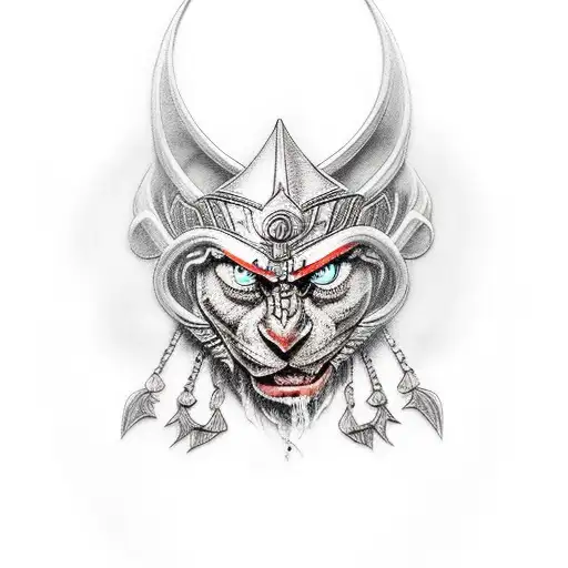 warrior on kneel  tattoo design idea