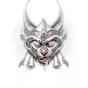 warrior on kneel  tattoo design idea