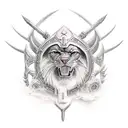 warrior on kneel  tattoo design idea