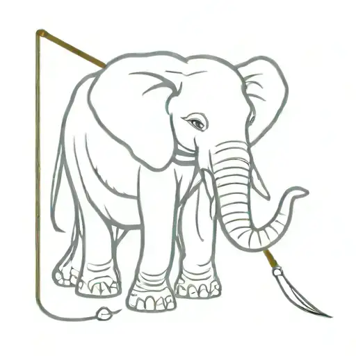 elephant and crochet hooks and yarn tattoo design idea