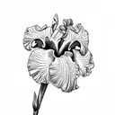 Iris flower tattoo design idea