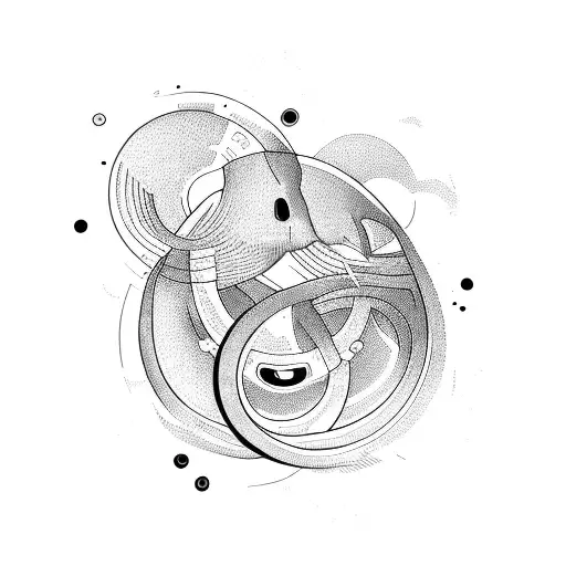 swimming in circles tattoo design idea
