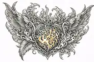 blazing  flames chest tattoo tattoo design idea