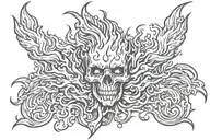 Blazing fire flames tattoo design idea