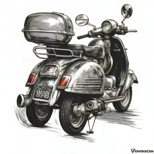 Vespa scooter tattoo design idea