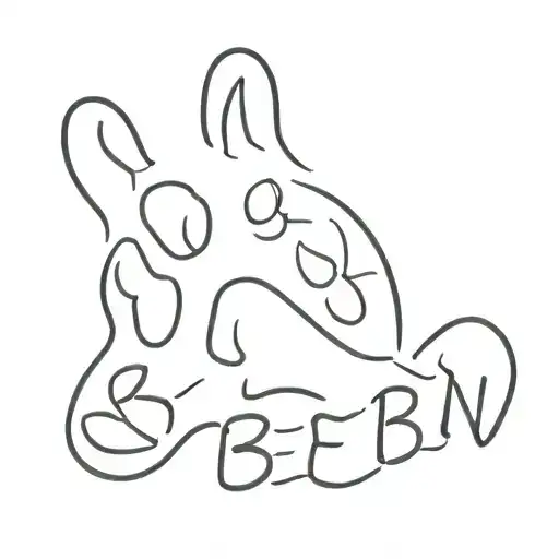 Paw Print with a name Ben, small tattoo, memory tattoo design idea