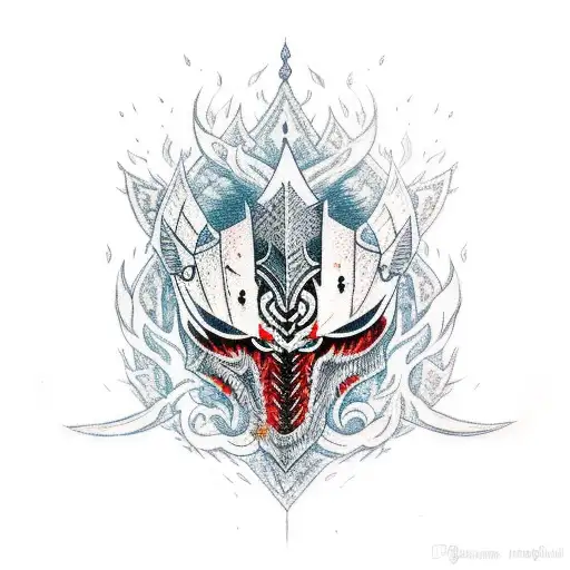 Knight Artorias in the fire tattoo design idea