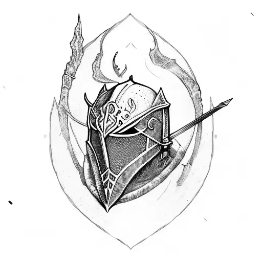 Knight Artorias in the fire tattoo design idea
