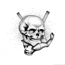 A skeleton whose heart is in your hand tattoo design idea