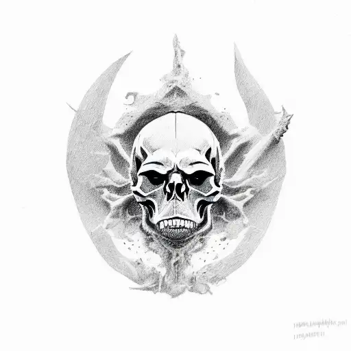 skull horse tattoo design idea