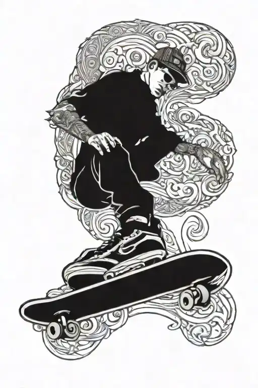 skateboard deck tattoo design idea
