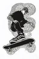 skateboard deck tattoo design idea