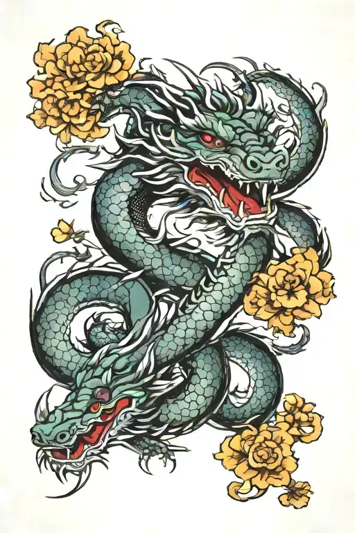 shadow dragon poison tattoo design idea
