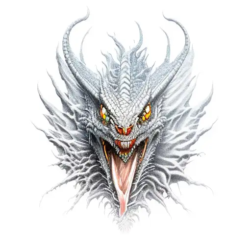 scary dragon tattoo design idea