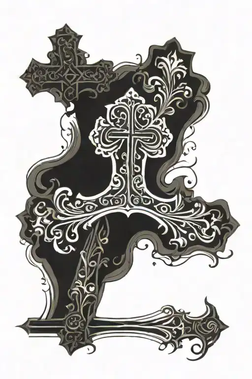 cross with the inscription 41:10  tattoo design idea