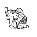 Mother elephant protecting her baby tattoo design idea