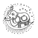 Mother elephant protecting her baby tattoo design idea
