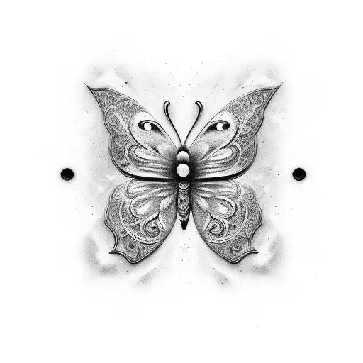 number 444 but the last digit has dispersion effect of butterfly  tattoo design idea