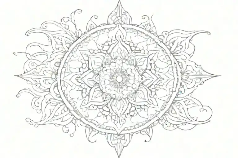 Bohemian inspired mandala tattoo design idea
