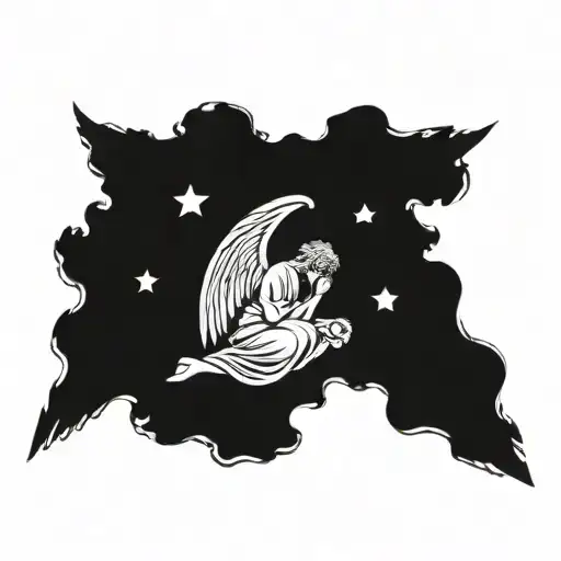 Angel with the Angel, 999 Juice Wrld tattoo design idea