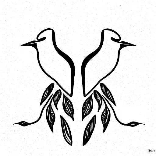 two birds tattoo design idea