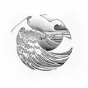 tidal waves tattoo design idea