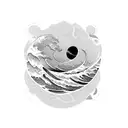 tidal waves tattoo design idea