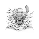 tidal waves tattoo design idea