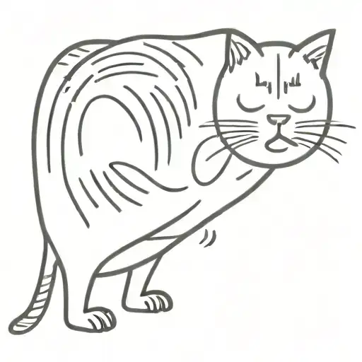 fat lazy tabby cat  tattoo design idea