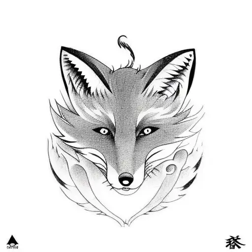 A Fox with third eye and a crow looking for down tattoo design idea