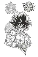 dragon ball and broly vs goku tattoo design idea