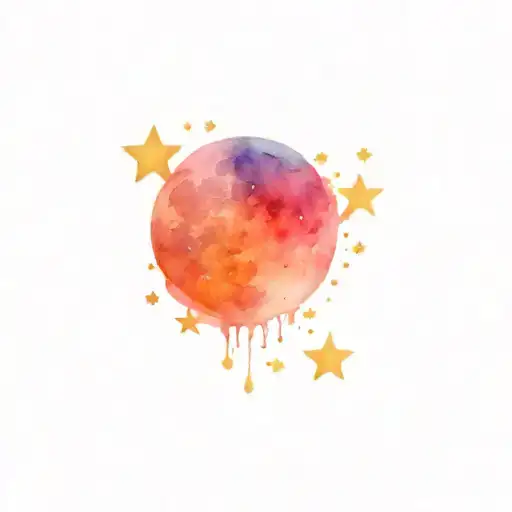 moon and stars tattoo design idea