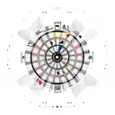 A dartboard with the Hamburg skyline as the bullseye, surrounded by playing cards tattoo design idea