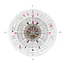 A dartboard with the Hamburg skyline as the bullseye, surrounded by playing cards tattoo design idea