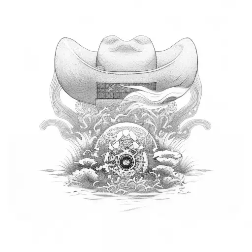 海賊王 with a straw hat top of it tattoo design idea