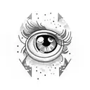 telescope with eye tattoo design idea