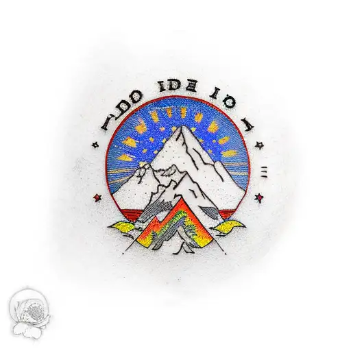 A traditional style tattoo of Idaho and Nevada merged together with mountains and flowers tattoo design idea