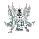 the god atlas with wings coming out of his back holding the earth on his shoulders tattoo design idea