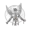 the god atlas with wings coming out of his back holding the earth on his shoulders tattoo design idea