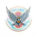 the god atlas with wings coming out of his back holding the earth on his shoulders tattoo design idea