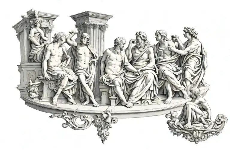 tattoo based on the school of Athens painting  tattoo design idea