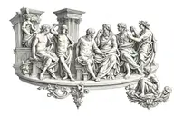 tattoo based on the school of Athens painting  tattoo design idea