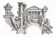 tattoo based on the school of Athens painting  tattoo design idea