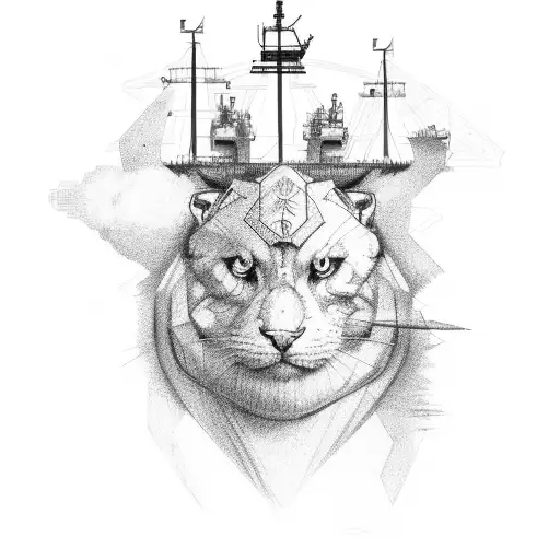 LNG ship  tattoo design idea