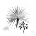 Palm Tree and bird  tattoo design idea